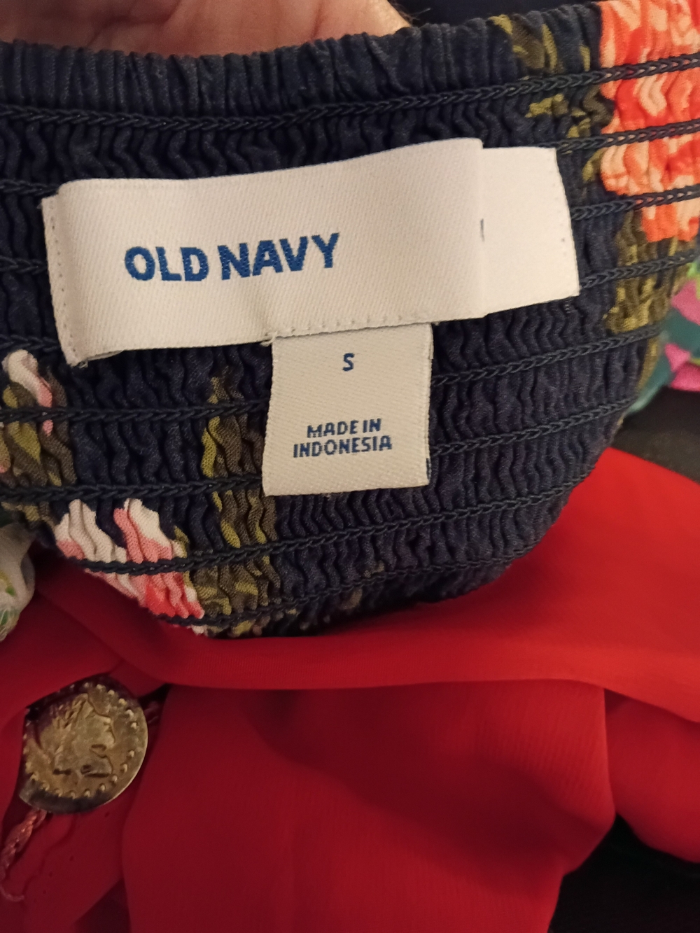 Old Navy Navy Floral Fit-and-Flare Mini Dress - Picture 6 of 6